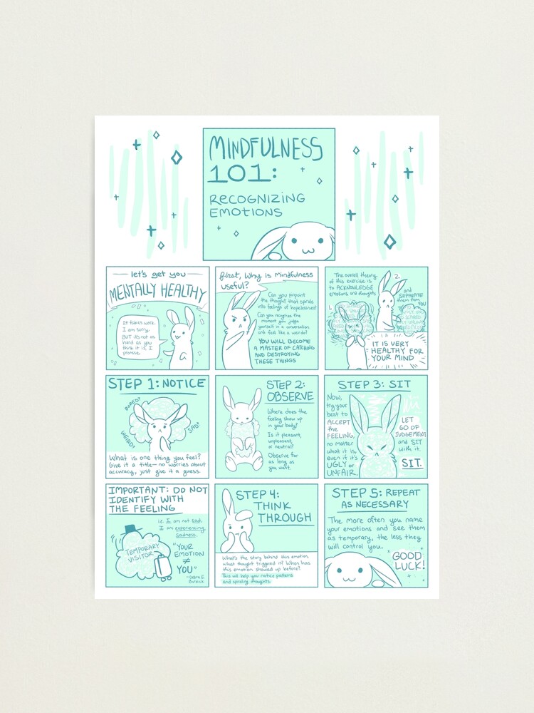 Alternate view of Let's Get You Mentally Healthy: Mindfulness 101 Bunny Comic Photographic Print