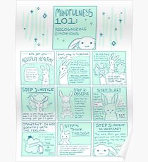 Lassen Sie uns geistig gesund werden: Achtsamkeit 101 Bunny Comic Poster