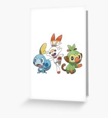 Tarjeta de felicitación Pokémon épée, Pokémon Bouclier arrancadores versión amarilla