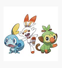Lámina fotográfica Pokemon épée, Pokemon Bouclier arrancadores versión blanca