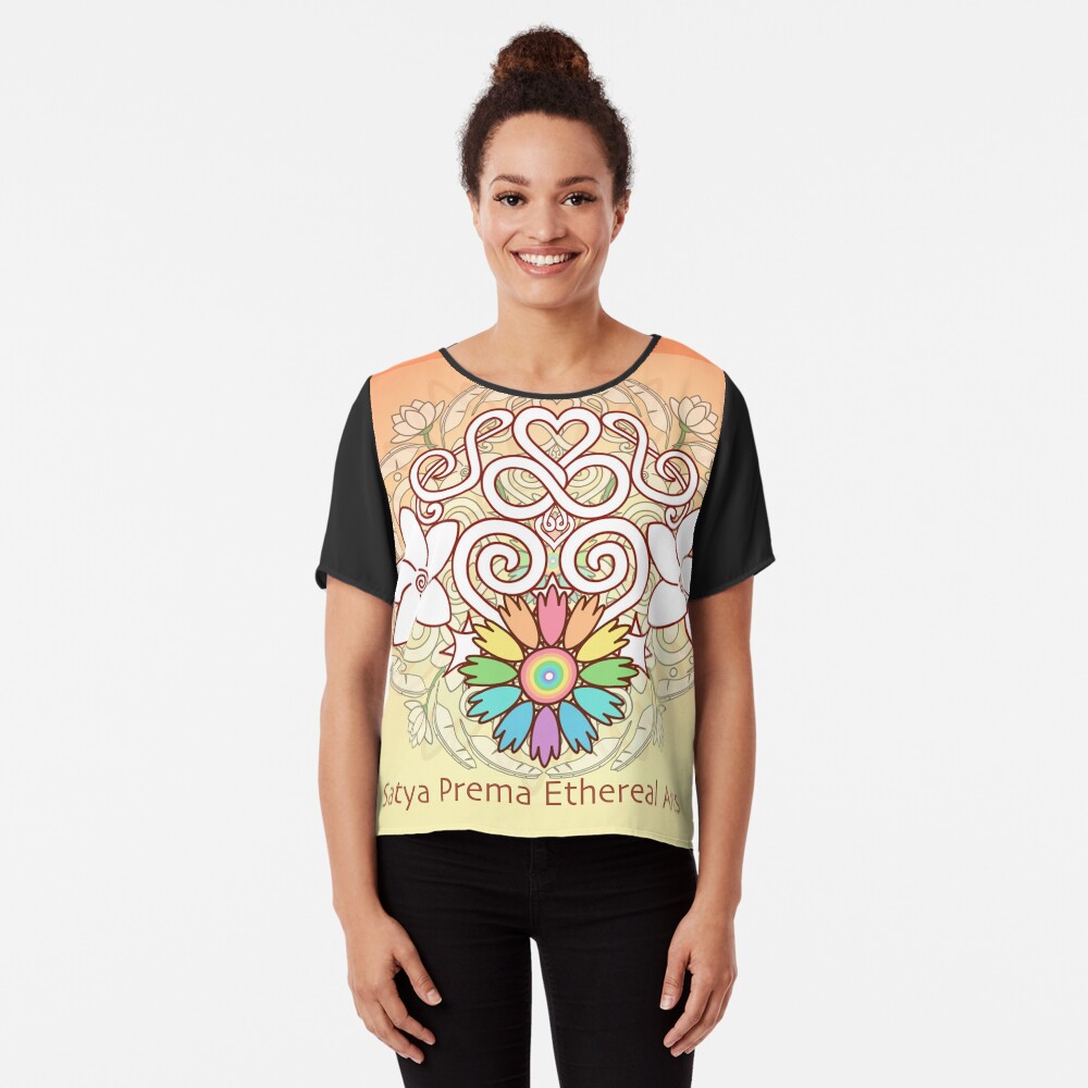 Orange Enlighten Love Mandala Chiffon Top