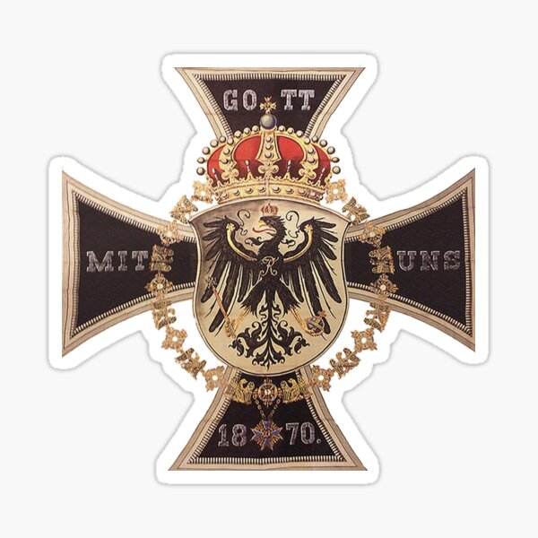 German 1870 Gott mit Uns Iron Cross Sticker