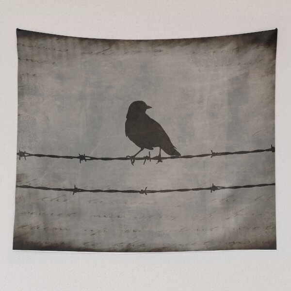 Item preview, Rustic Black Bird Barbed Wire Modern Country Home Decor Art Matted Picture A476 designed and sold by byNicol.