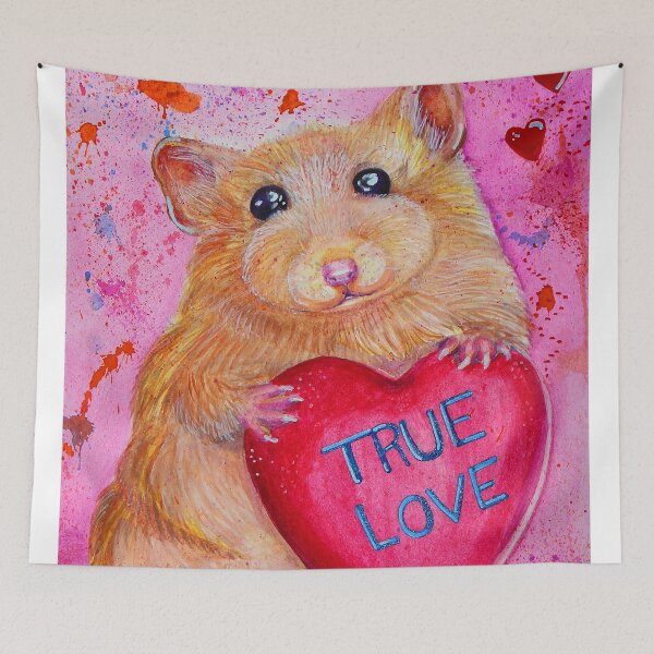 Item preview, Valentines Day Hamster, Cute Hamster, Watercolor Painting - Art by Cassandra  designed and sold by Art-By-Cass.