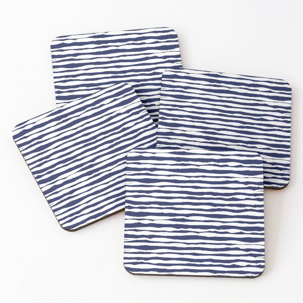 Item preview, Navy Blue and White Wave Pattern designed and sold by cadinera.
