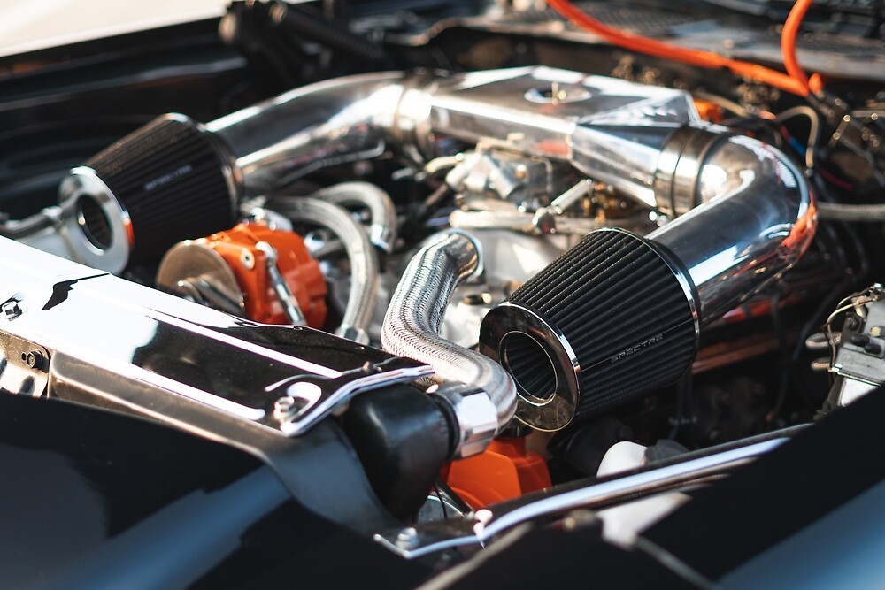  orange and chrome 1979 camaro engine bay by pommer29 redbubble