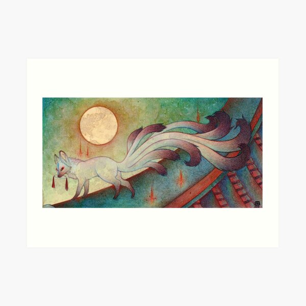 The Messenger - Kitsune, Fox, Yokai Art Print
