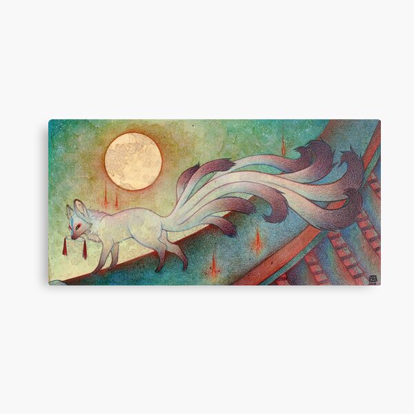 The Messenger - Kitsune, Fox, Yokai Metal Print