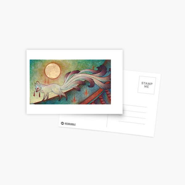 The Messenger - Kitsune, Fox, Yokai Postcard