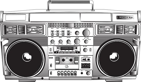 "boombox lineart" Poster by chaos003 | Redbubble