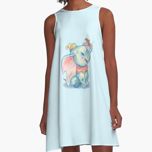 Dumbito skecth A-Linien Kleid