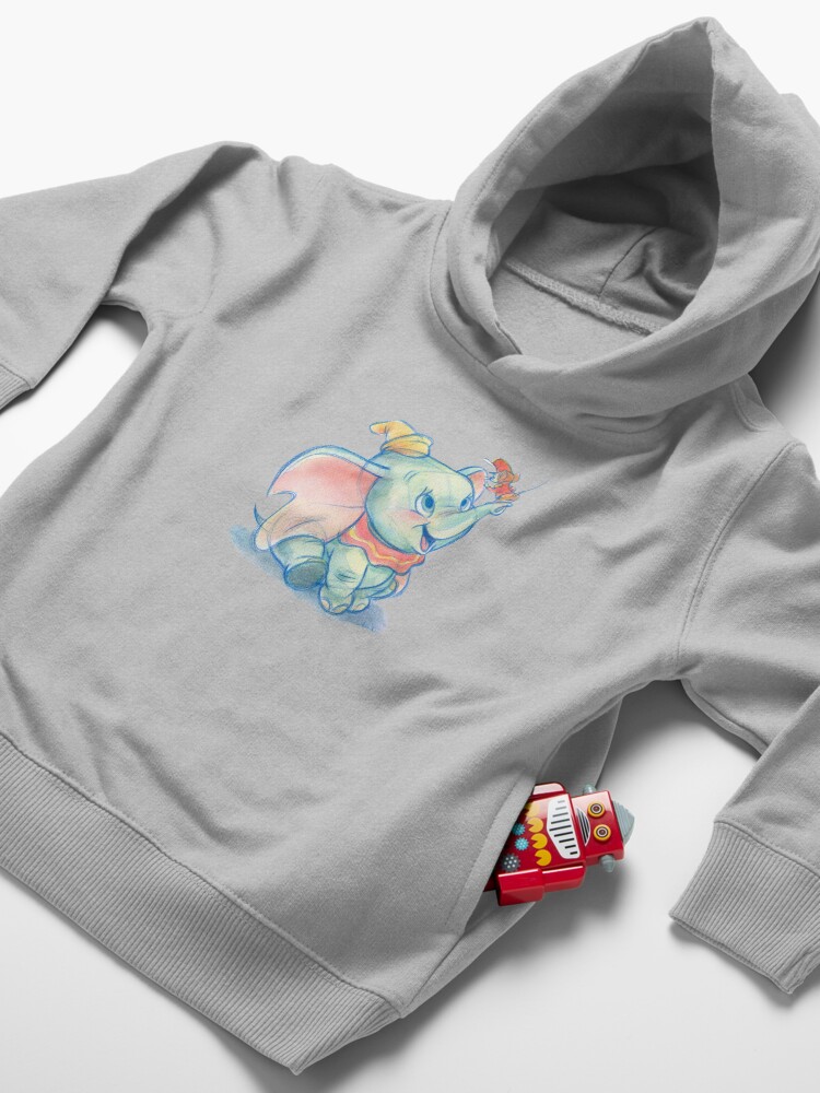Alternate view of Dumbito skecth Toddler Pullover Hoodie
