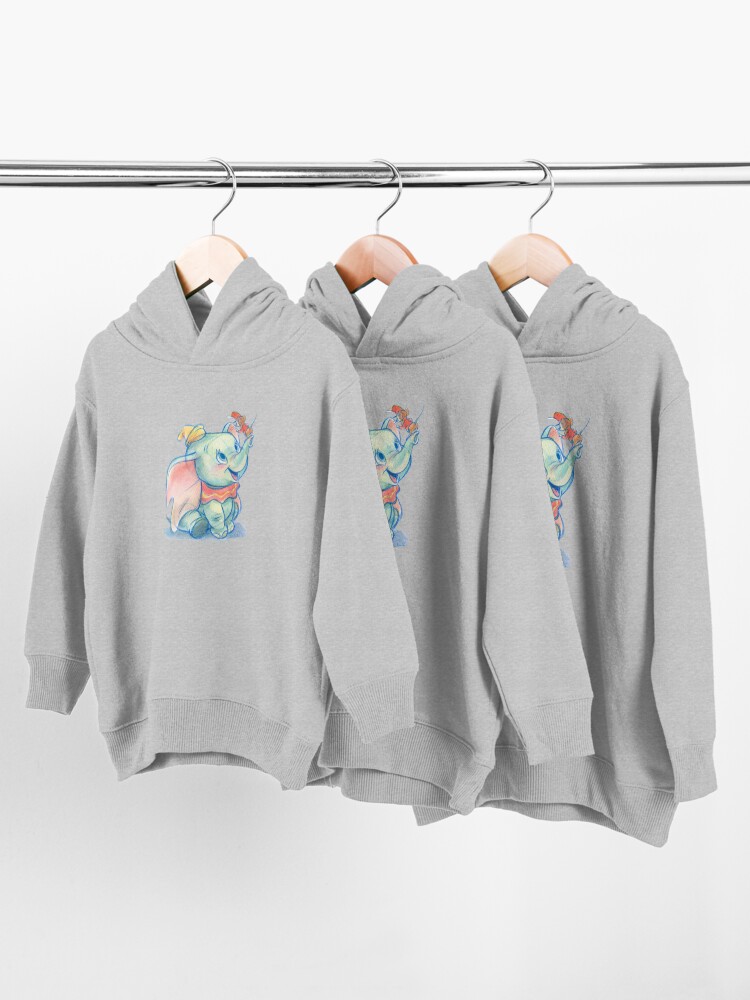 Alternate view of Dumbito skecth Toddler Pullover Hoodie