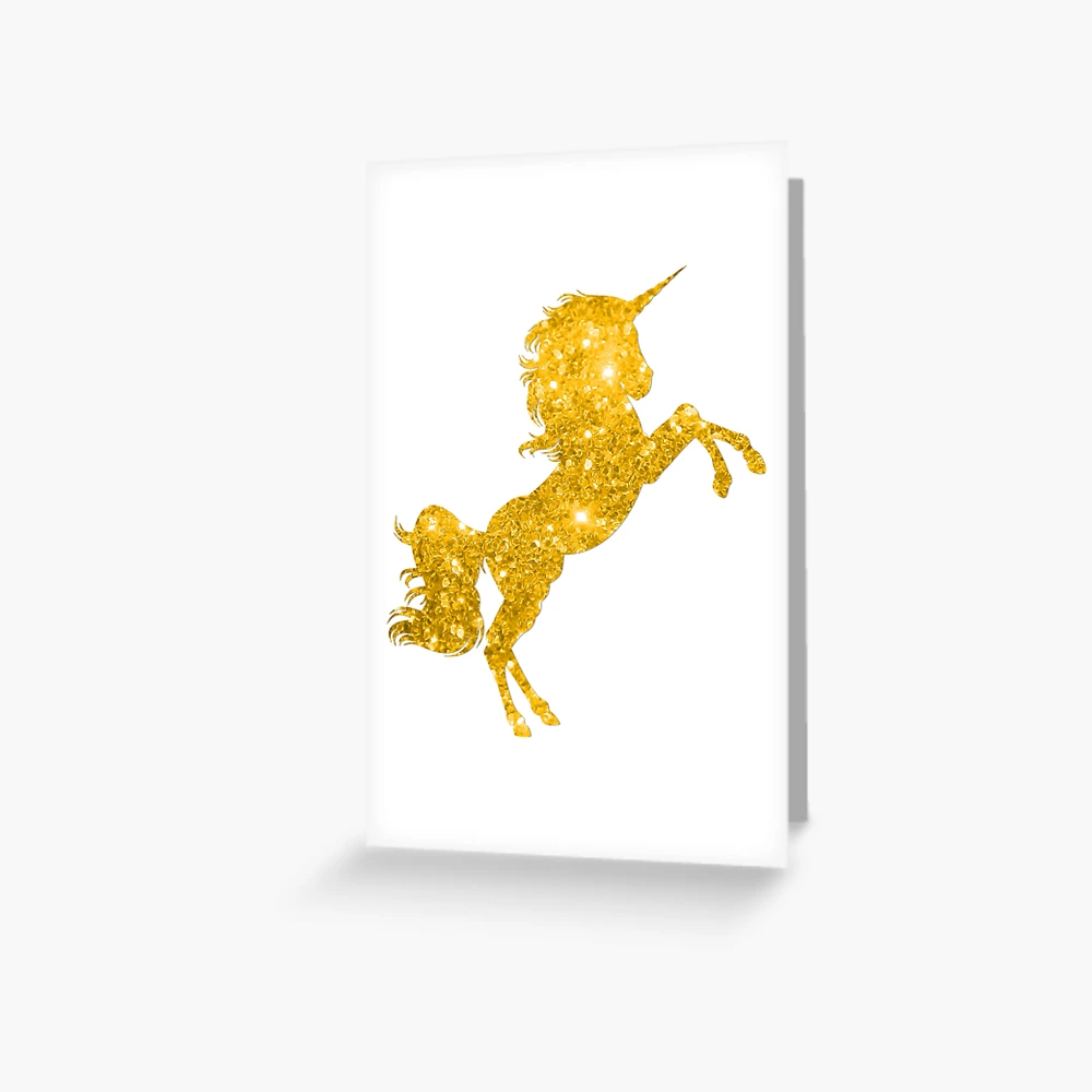 Gold Glitter Unicorn Birthday Party Favor Tags