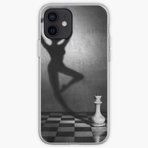 #monochrome #chess #people #black and white shadow adult art concentration vertical strategy naked iPhone Soft Case