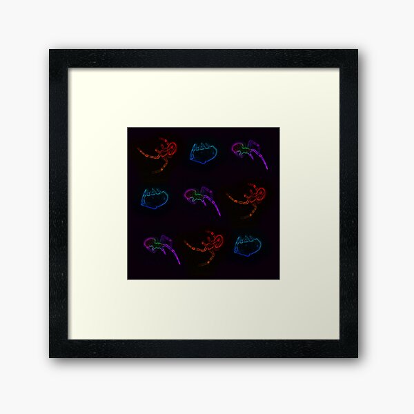 Neon Bug Lines Framed Art Print