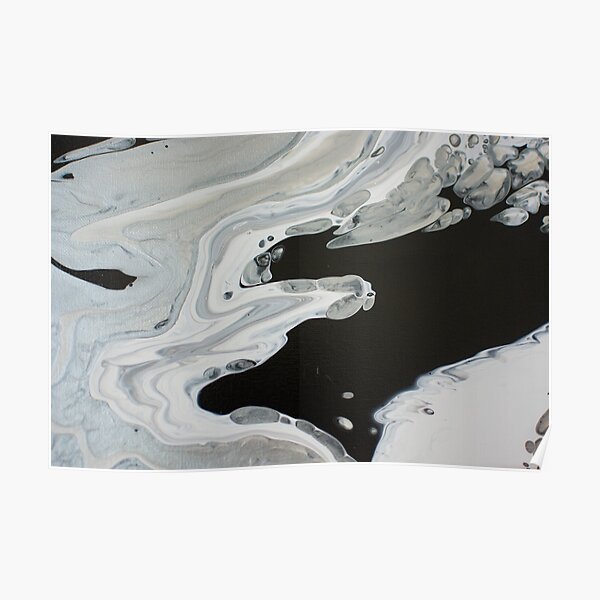 Silver Sand Slick - Abstract Acrylic Painting Poster