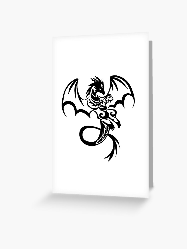 Tribal Chinese Dragon Tattoo Greeting Card for Sale by BiscuitSnack