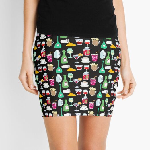 Drink Time - Black Mini Skirt