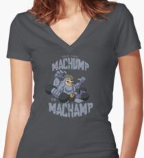Machamp Workout Women's Fitted V-Neck T-Shirt