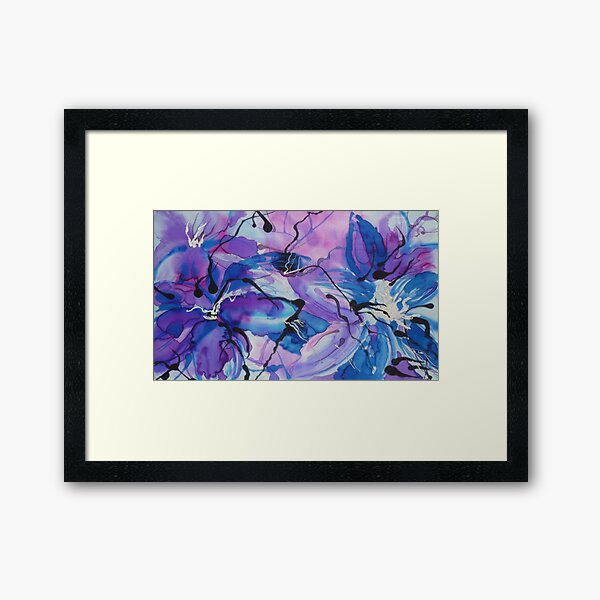 Floral Extravaganza on Silk Framed Art Print