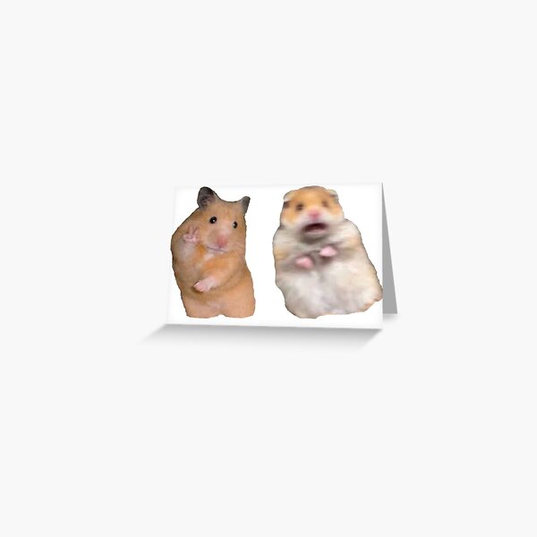 Peace Sign and Screaming Hamster Greeting Card