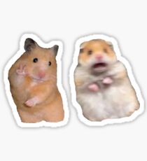 Friedenszeichen und schreiender Hamster Sticker