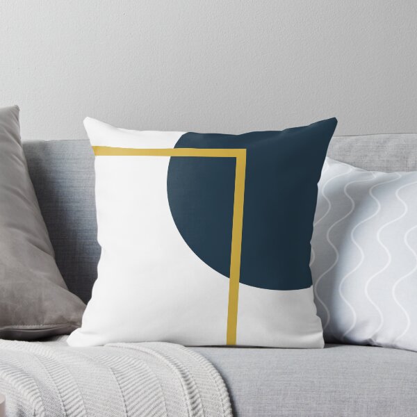 Item preview, Abstract Geometric Minimalist Navy Blue, Light Mustard Yellow, and White designed and sold by kierkegaard.