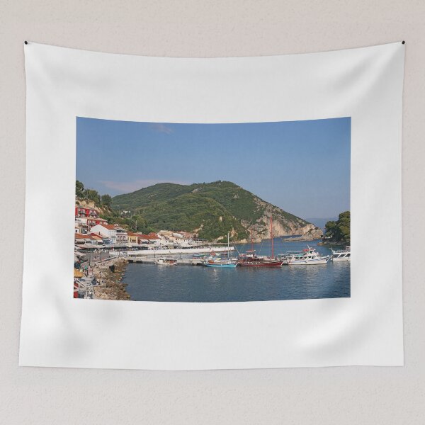 Item preview, sailboats in the harbor Parga Greece summer season designed and sold by goceris.