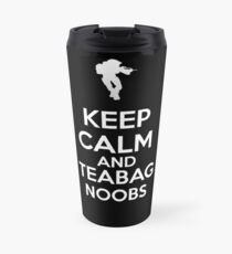 Keep Calm And Teabag Noobs - White Travel Mug