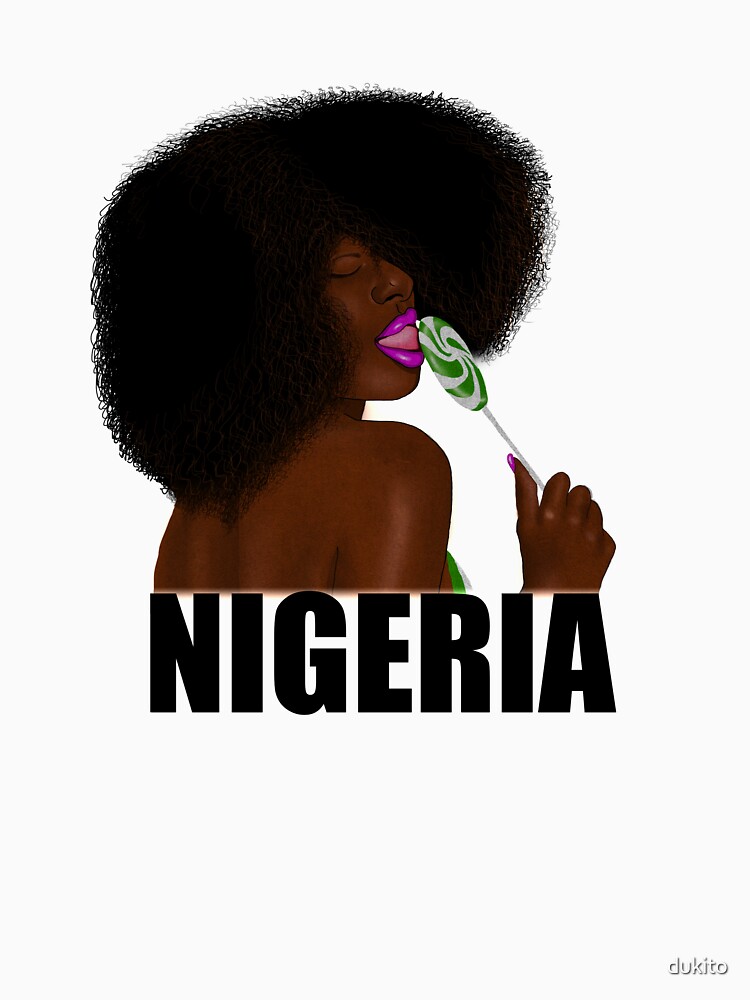 Nigerian Pride, Afro Woman Nigeria Flag  Essential T-Shirt for Sale by  dukito