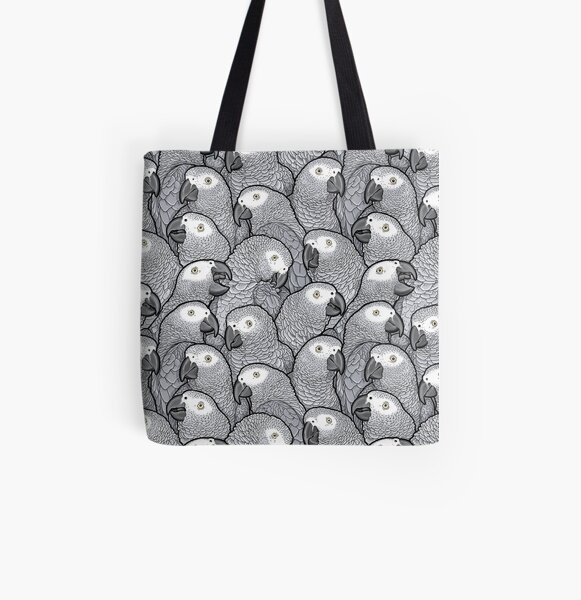 African Grey Parrots All Over Print Tote Bag