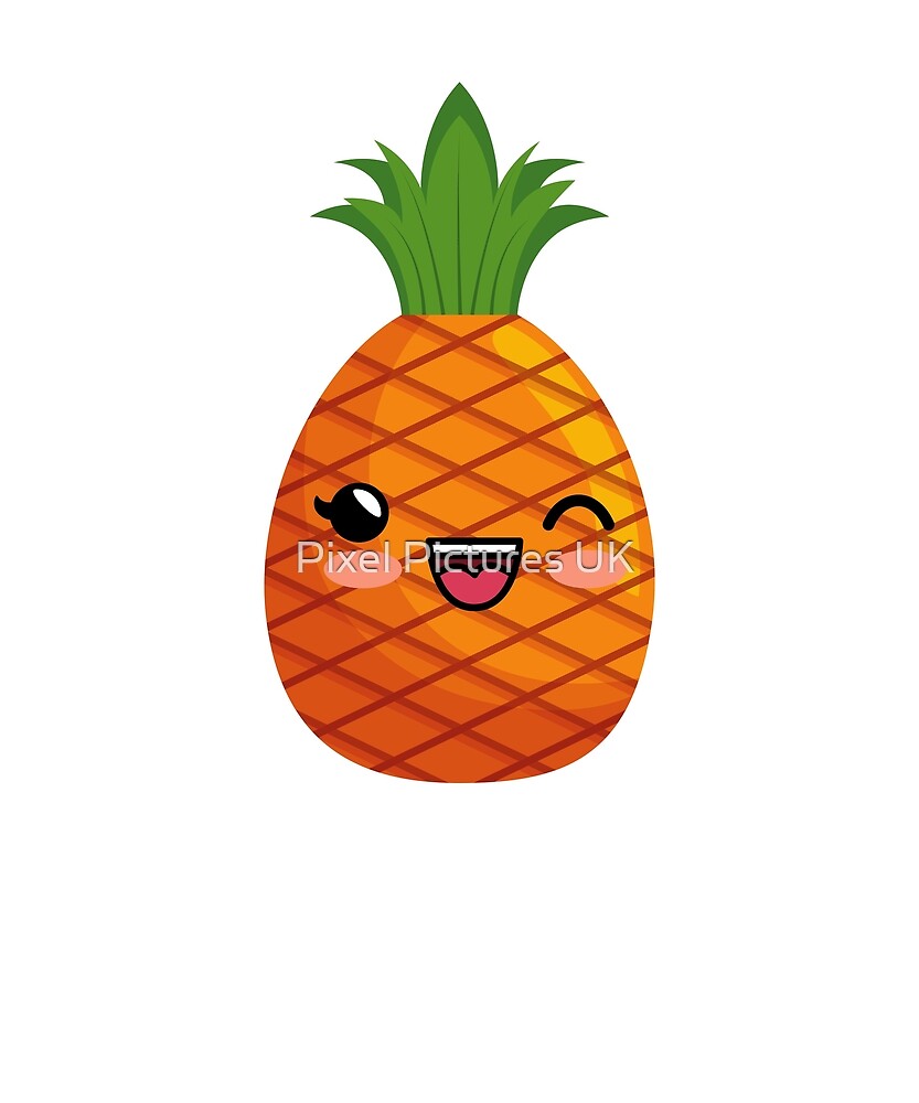 Nettes Kawaii Gluckliches Ananas Emoji Von Pixel Pictures Uk Redbubble