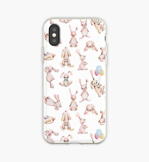 «Estampado de acuarela con lindos conejos.» de skliarova