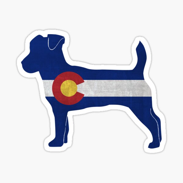 Jack Russell Terrier Dog Breed Colorado Flag Silhouette Sticker
