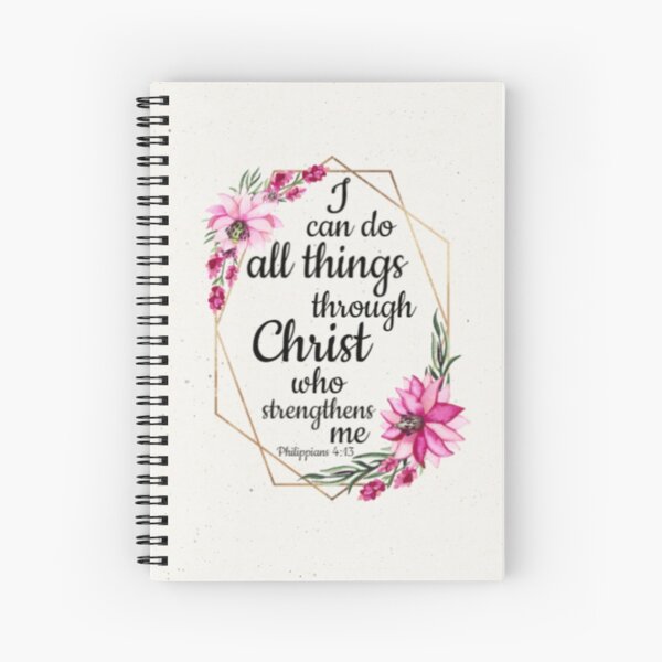 Item preview, I Can Do All Things Through Christ Philippians 4:13 Floral Rose Bible Verse  designed and sold by BlueBerry-P.