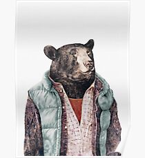 Schwarzbär (grün) Poster