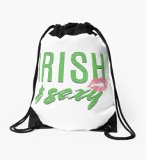 Irish and sexy Girl Saint Patricks Day Celebration T-Shirt Tee Drawstring Bag