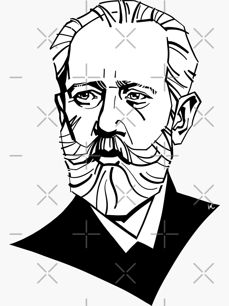 Thumbnail 3 of 3, Sticker, Pyotr Tchaikovsky designed and sold by irinaivanova.