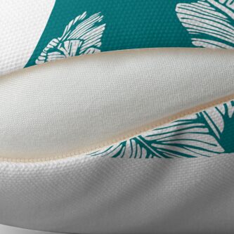 Alternate view of Teal Banana Leaf Pattern Pillow Throw Pillow