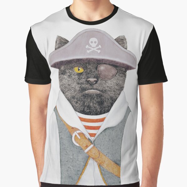 "Pirate Cat" Tshirt for Sale by AnimalCrew Redbubble cat graphic t