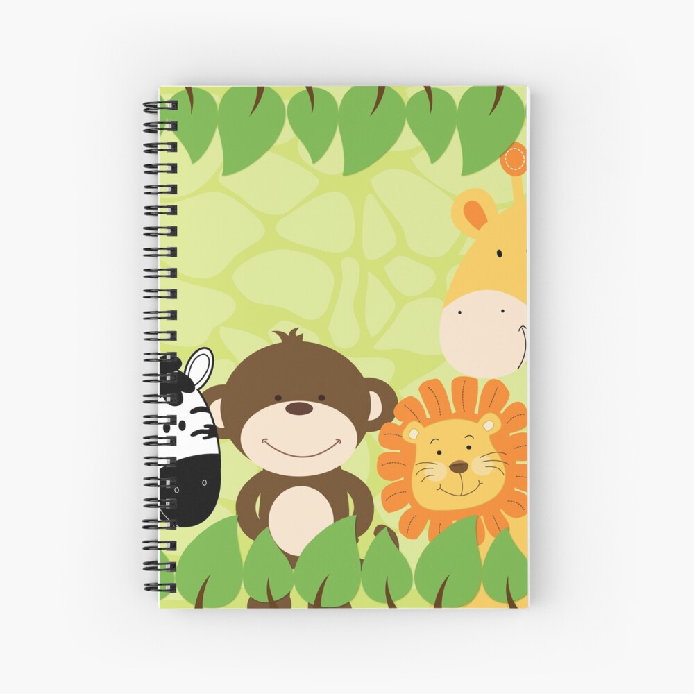 "Jungle Safari Animals" Spiral Notebook for Sale by JessDesigns Redbubble