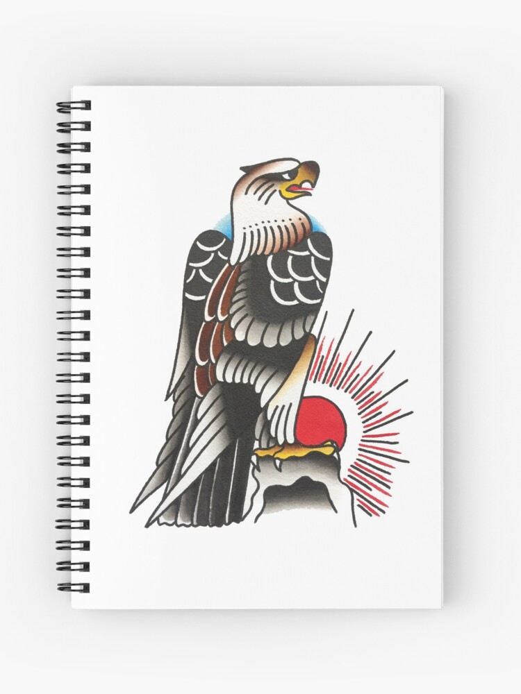Cuaderno de espiral «Orgulloso tradicional diseño de tatuaje de águila» de  F-T-T | Redbubble