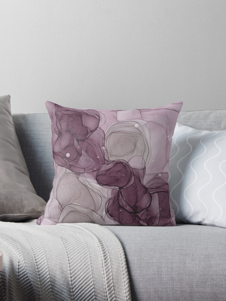 Aubergine Ink 1 Throw Pillow