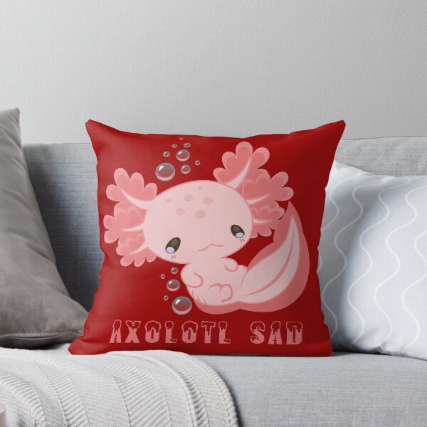 Sad Axolotl Schwanzlurch Salamander Throw Pillow