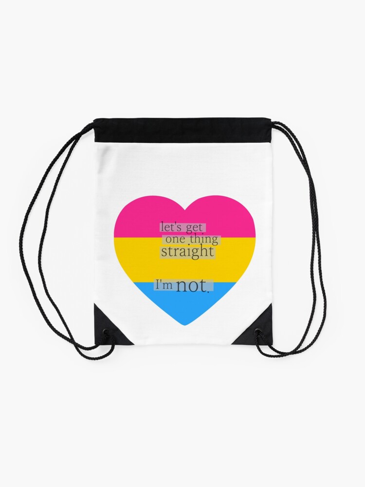 Lets Get One Thing Straight Im Not Pansexual Heart Flag Drawstring Bag By Margotte 