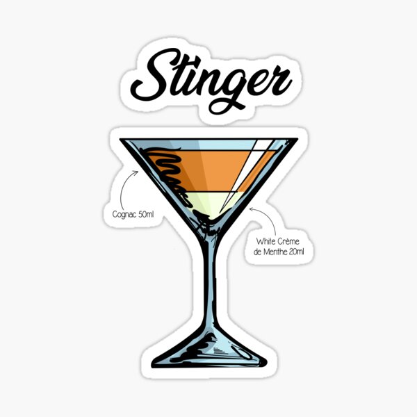 Martini Glass Spilling Out Sticker