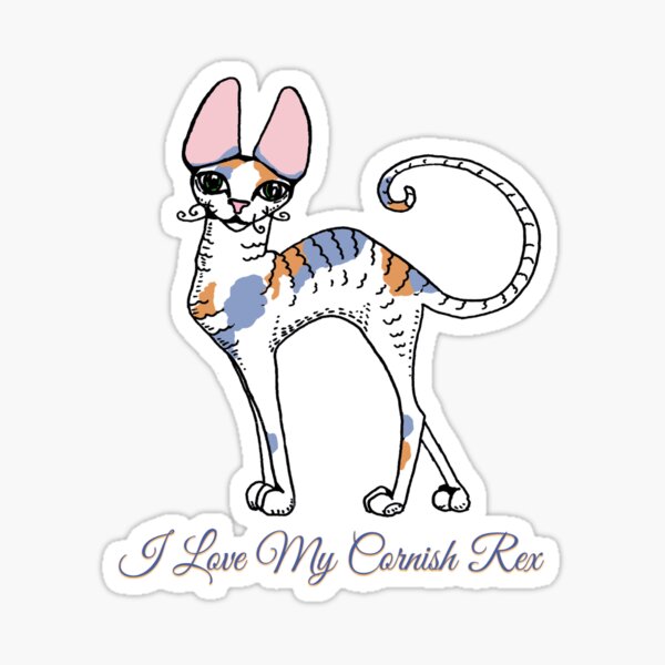 Vista previa del artículo con la obra «Amo a mi gato de Cornualles Rex», diseñado y vendido por Pam069.