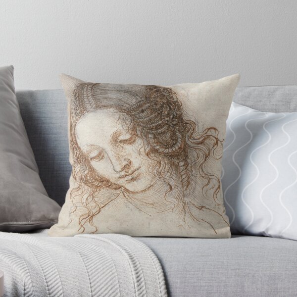 Leonardo da Vinci - Head of Leda Throw Pillow