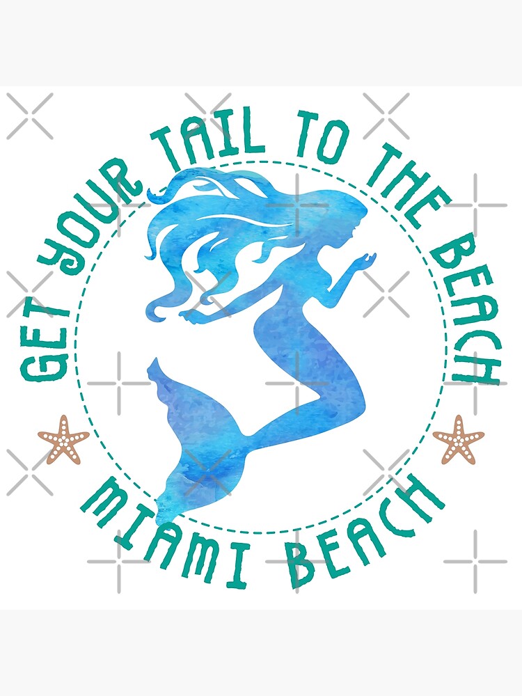 Miami Beach Mermaid Art Print